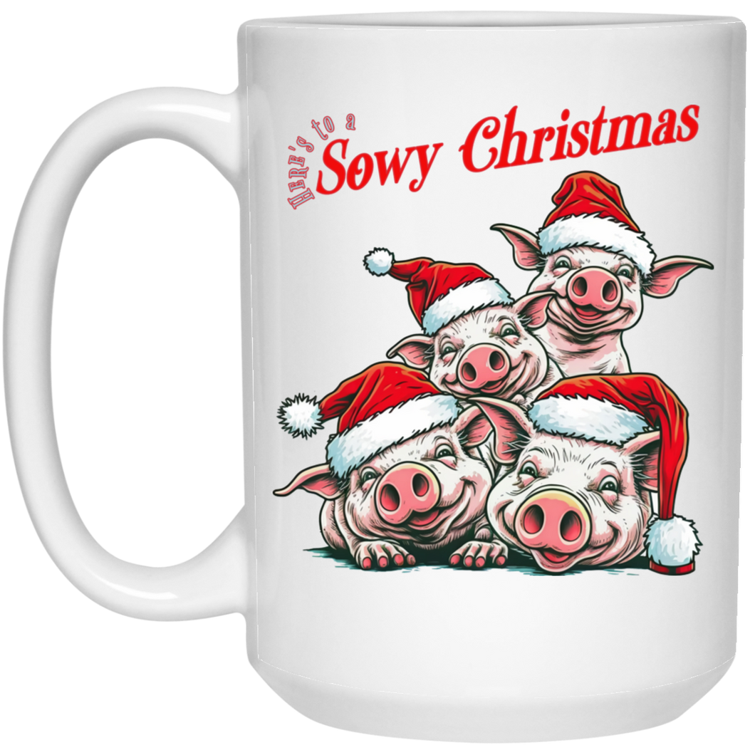 Here's to a Sowy Christmas  15 oz. White Mug
