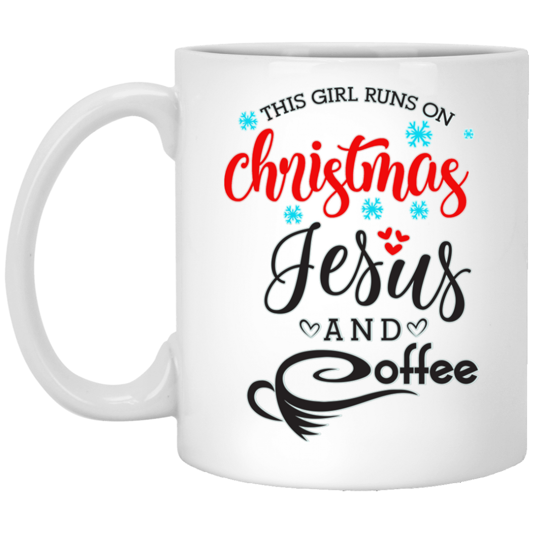 This Girl Runs On Christmas... 11 oz. White Mug