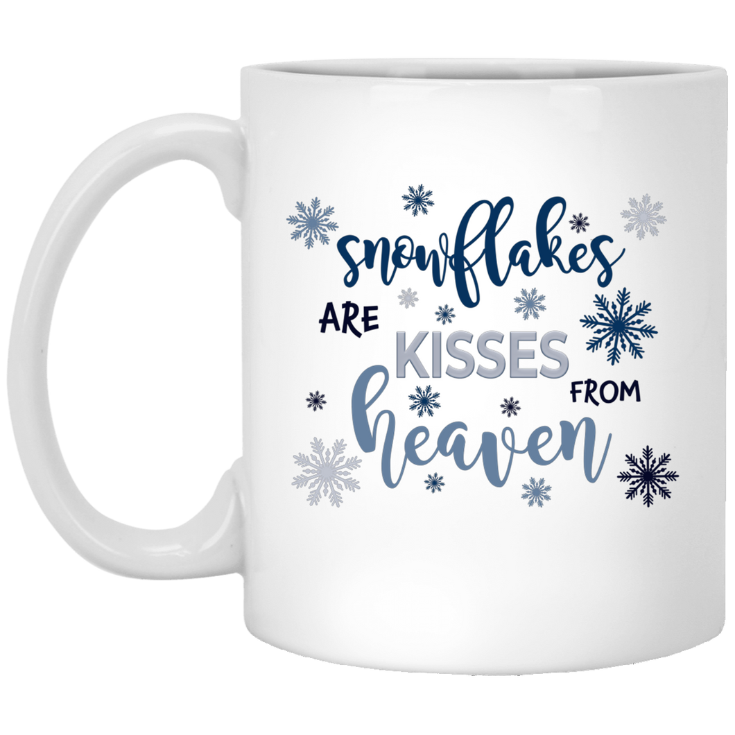 Snowflakes are Kisses from Heaven  11oz. White Mug