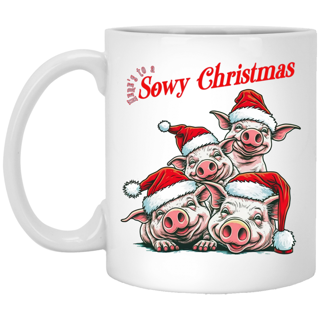 Here's to a Sowy Christmas  11 oz. White Mug
